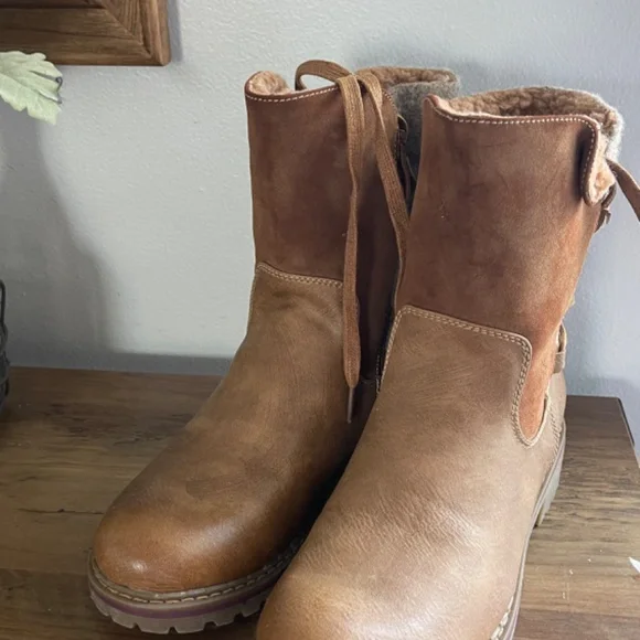 Patrizia Boots By Spring Steps Brown Sherpa Lined Women’s Size 6 - Picture 4 of 12